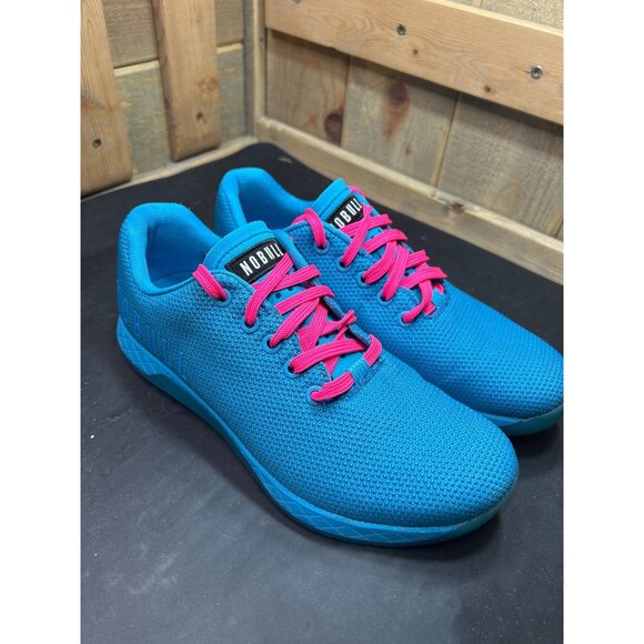 Nobull Mens 8.5 Womens 10 Training Blue Mesh SuperFabric Pink Laces Sneakers - Picture 1 of 10